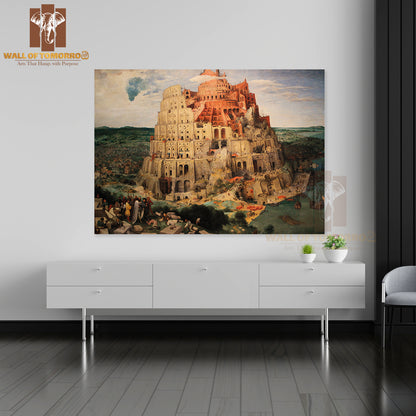 Tower Of Babel (Babylon), A Famous Painting by Pieter Brueghel the Elder Created In 1563 High Quality Unframed Poster Print & Waterproof Poster Print Wall Décor