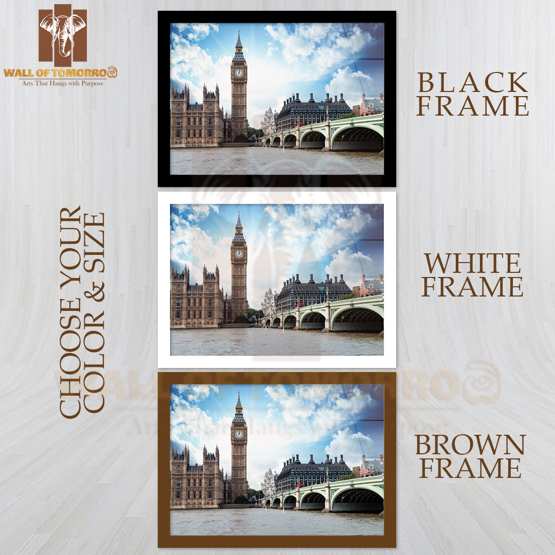 The Big Ben, The Houses of Parliament and Westminster Bridge in London High Quality Unframed Poster Print & Waterproof Poster Print Wall Décor
