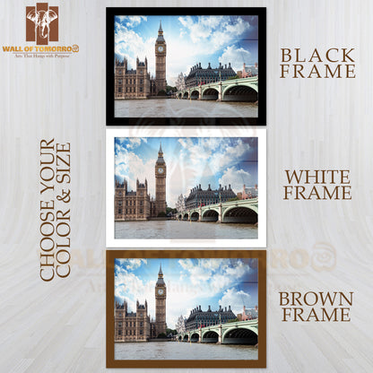 The Big Ben, The Houses of Parliament and Westminster Bridge in London High Quality Unframed Poster Print & Waterproof Poster Print Wall Décor