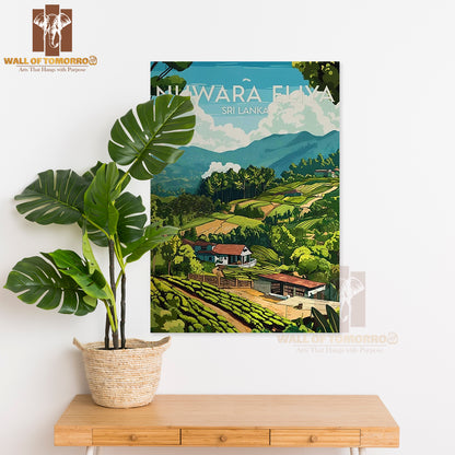 Nuwara Eliya  - Tea Fields , Sri Lanka Travel High Quality Unframed Poster Print & Waterproof Poster Print Wall Décor