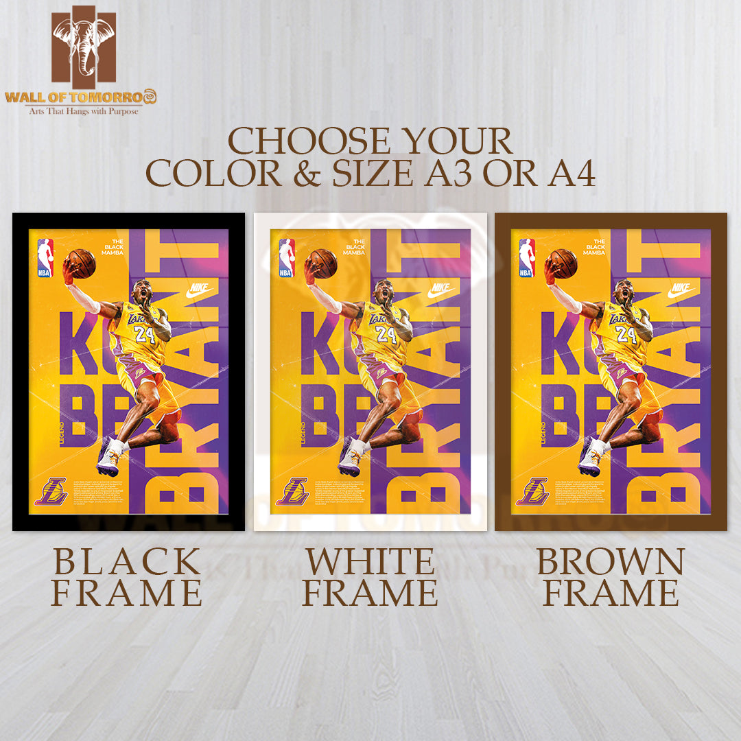 Famous Basketball Team Player Highlighting His Legacy Sports High Quality Glass Frame Wall Décor