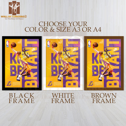 Famous Basketball Team Player Highlighting His Legacy Sports High Quality Glass Frame Wall Décor