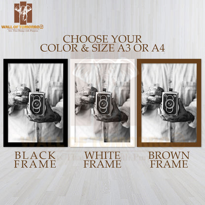 Retro Camera High Quality Glass Frame Wall Décor