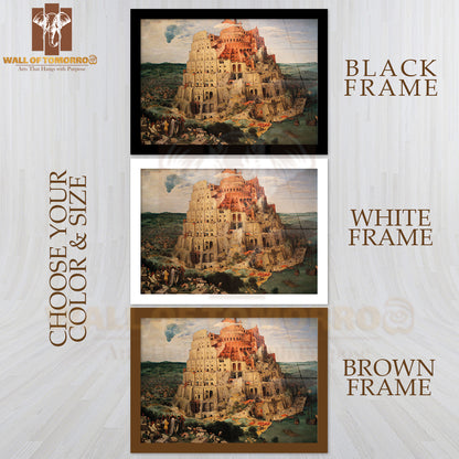 Tower Of Babel (Babylon), A Famous Painting by Pieter Brueghel the Elder Created In 1563 High Quality Unframed Poster Print & Waterproof Poster Print Wall Décor