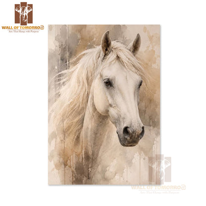 White Horse Painting Animals High Quality Unframed Poster Print & Laminated Poster Print Wall Décor in Sri Lanka