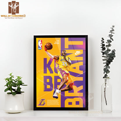 Famous Basketball Team Player Highlighting His Legacy Sports High Quality Glass Frame Wall Décor
