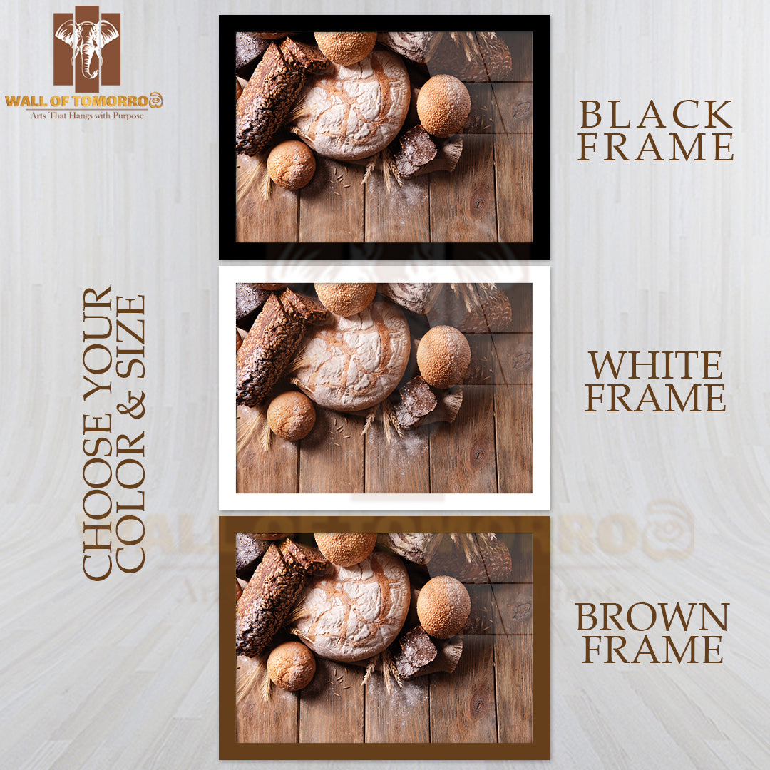 Different Bread on Table Close-Up High Quality Unframed Poster Print & Waterproof Poster Print Wall Décor