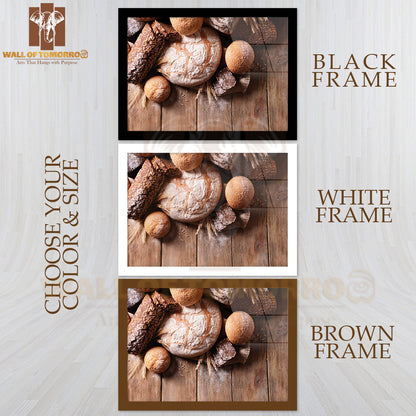 Different Bread on Table Close-Up High Quality Unframed Poster Print & Waterproof Poster Print Wall Décor
