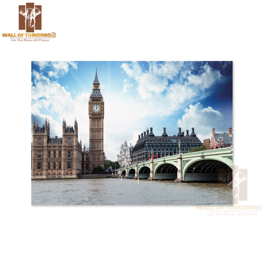 The Big Ben, The Houses of Parliament and Westminster Bridge in London High Quality Unframed Poster Print & Waterproof Poster Print Wall Décor