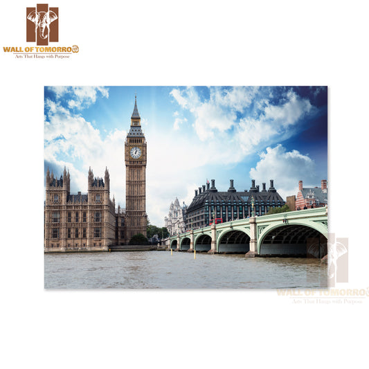 The Big Ben, The Houses of Parliament and Westminster Bridge in London High Quality Unframed Poster Print & Waterproof Poster Print Wall Décor