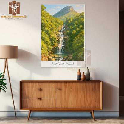 Ravana Falls Sri Lanka Travel High Quality Unframed Poster Print & Laminated Poster Print Wall Décor