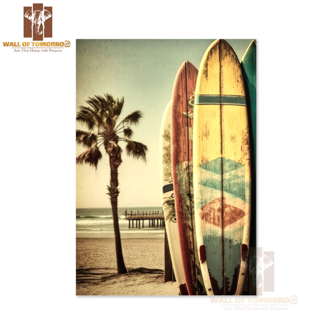 Surfboards Leaning on a Wall High Quality Unframed Poster Print & Waterproof Poster Print Wall Décor