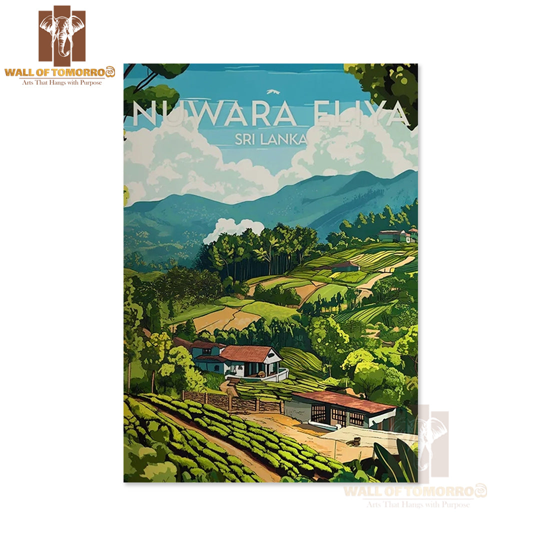 Nuwara Eliya  - Tea Fields , Sri Lanka Travel High Quality Unframed Poster Print & Waterproof Poster Print Wall Décor