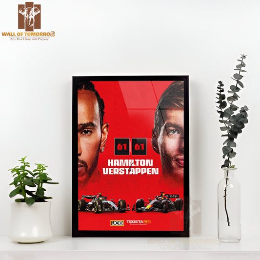 Most Two Famous Racing Drivers F1 Sports High Quality Glass Frame Wall Décor