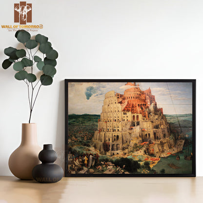 Tower Of Babel (Babylon), A Famous Painting by Pieter Brueghel the Elder Created In 1563 High Quality Unframed Poster Print & Waterproof Poster Print Wall Décor