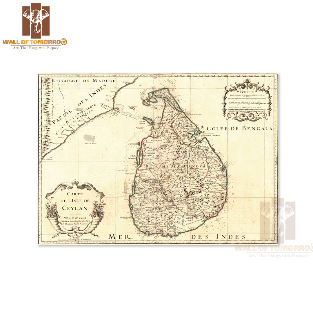 Carte de l'isle de Ceylan, CeylonSri Lanka 1722 map High Quality Unframed Poster Print & Waterproof Poster Print Wall Décor in Sri Lanka