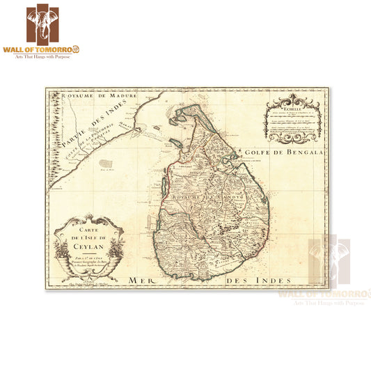 Carte de l'isle de Ceylan, CeylonSri Lanka 1722 map High Quality Unframed Poster Print & Waterproof Poster Print Wall Décor in Sri Lanka