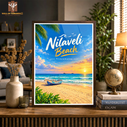 Nilaveli Beach, Trincomalee Sri Lanka Travel High Quality Glass Frame Wall Décor