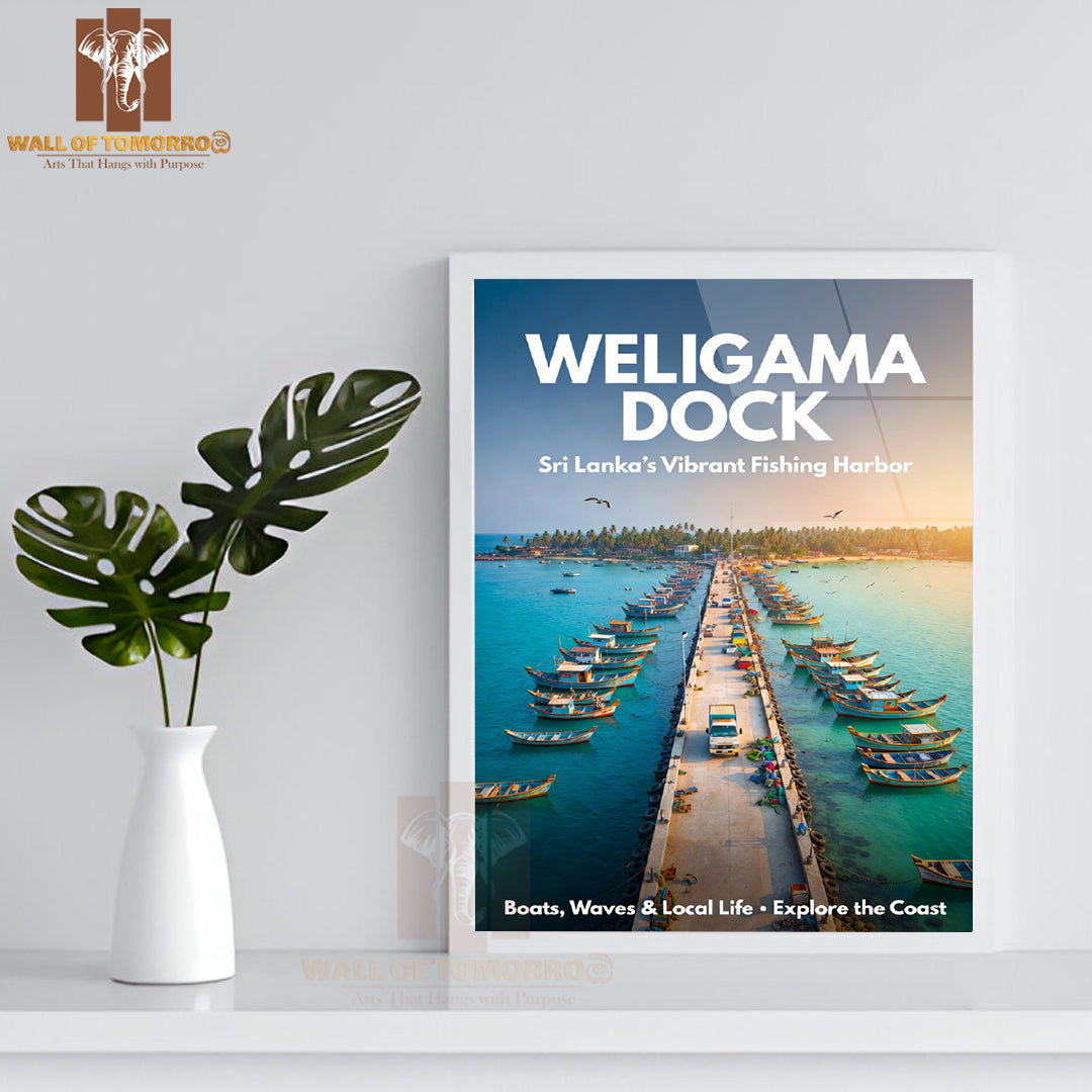Weligama Dock Sri Lanka Travel High Quality Glass Frame Wall Décor