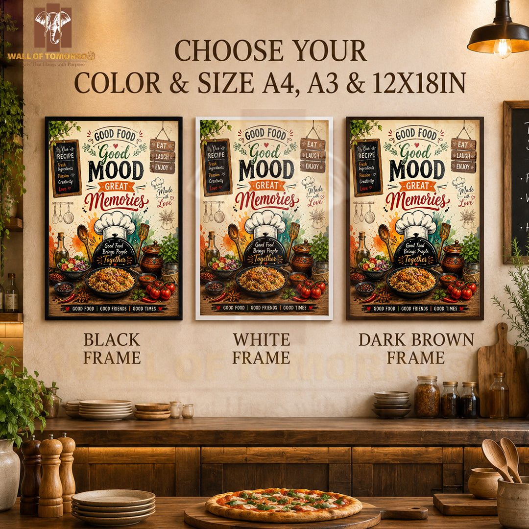 Good mood, great memories Kitchen & Restaurant High Quality Glass Frame Wall Décors in Sri Lanka