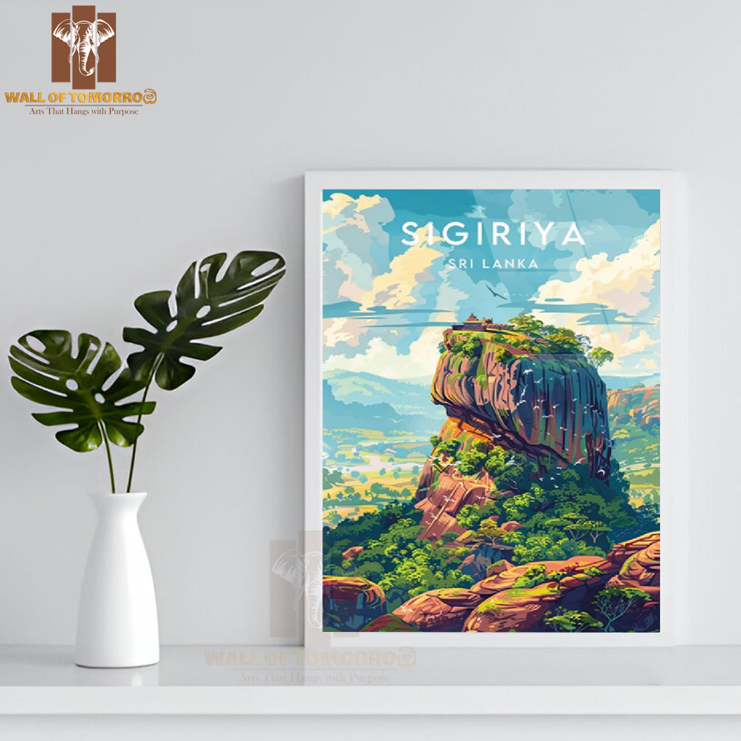 Sri Lanka, Sigiriya Travel Educational High Quality Glass Frame Wall Décor