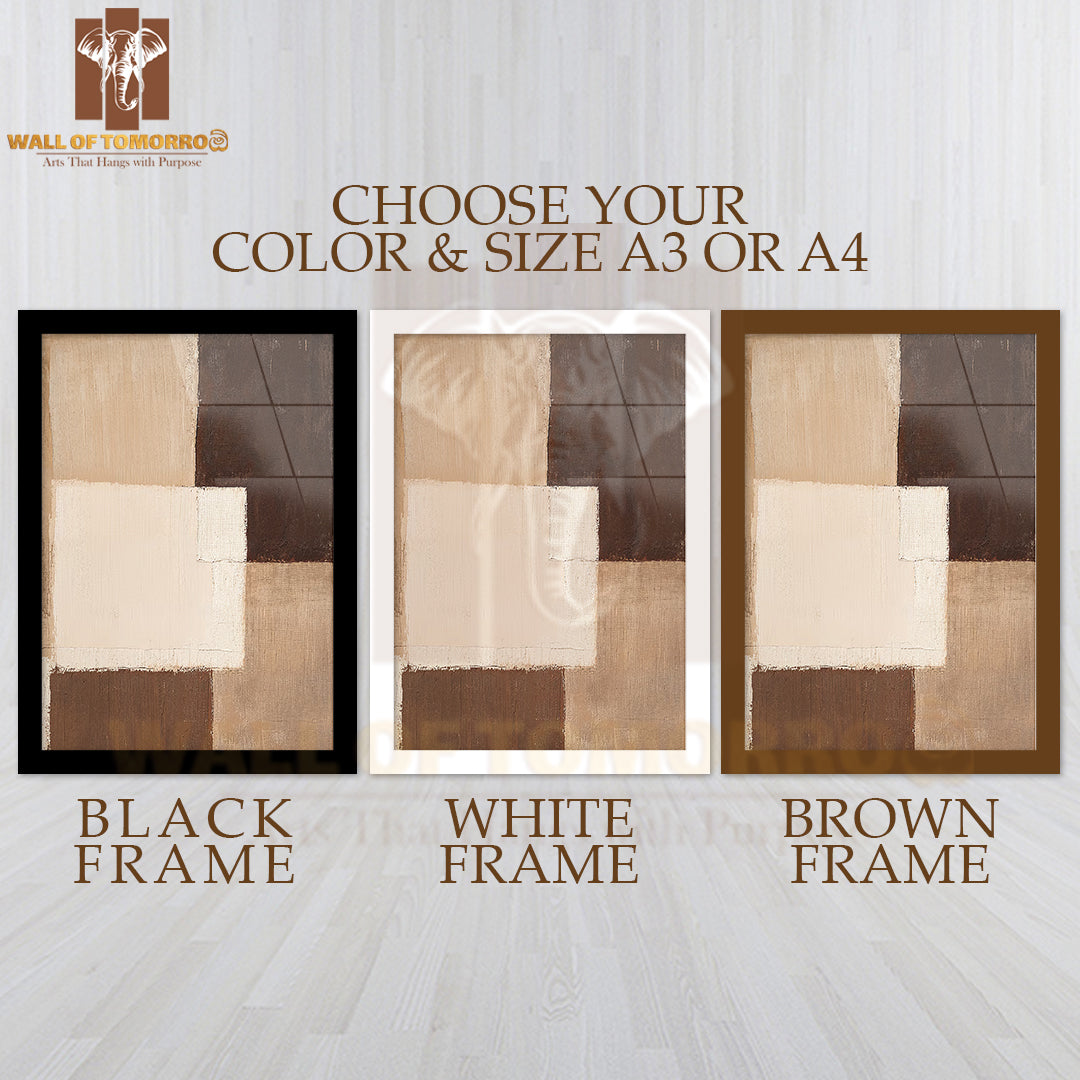 Subtle Layers Neutral Art High Quality Glass Frame Wall Décor