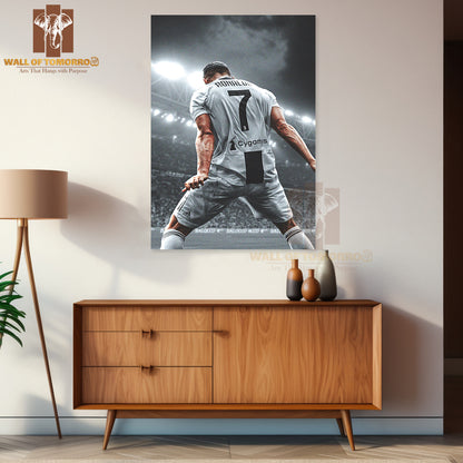 Famous Soccer Player Dribbles the Ball on the Field High Quality Unframed Poster Print & Waterproof Poster Print Wall Décor