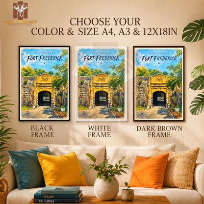 Trincomalee Fort Frederick Sri Lanka Travel High Quality Glass Frame Wall Décor