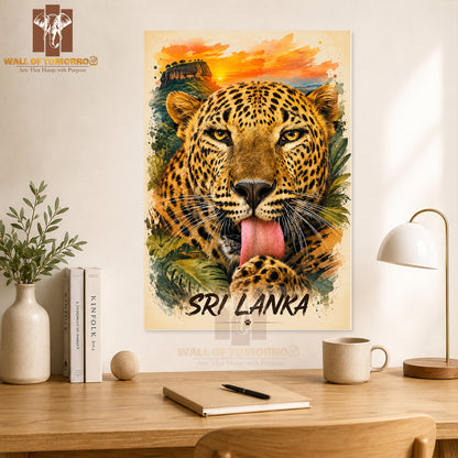 Leopard (Kotiya) Sri Lanka Travel Animals High Quality Unframed Poster Print & Laminated Poster Print Wall Décor
