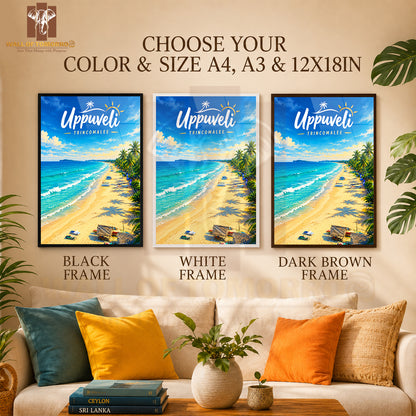 Uppuveli Beach, Trincomalee  Sri Lanka Travel High Quality Glass Frame Wall Décor