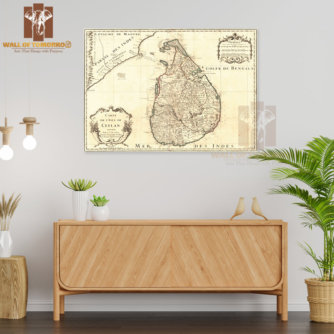 Carte de l'isle de Ceylan, CeylonSri Lanka 1722 map High Quality Unframed Poster Print & Waterproof Poster Print Wall Décor in Sri Lanka