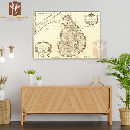 Carte de l'isle de Ceylan, CeylonSri Lanka 1722 map High Quality Unframed Poster Print & Waterproof Poster Print Wall Décor in Sri Lanka