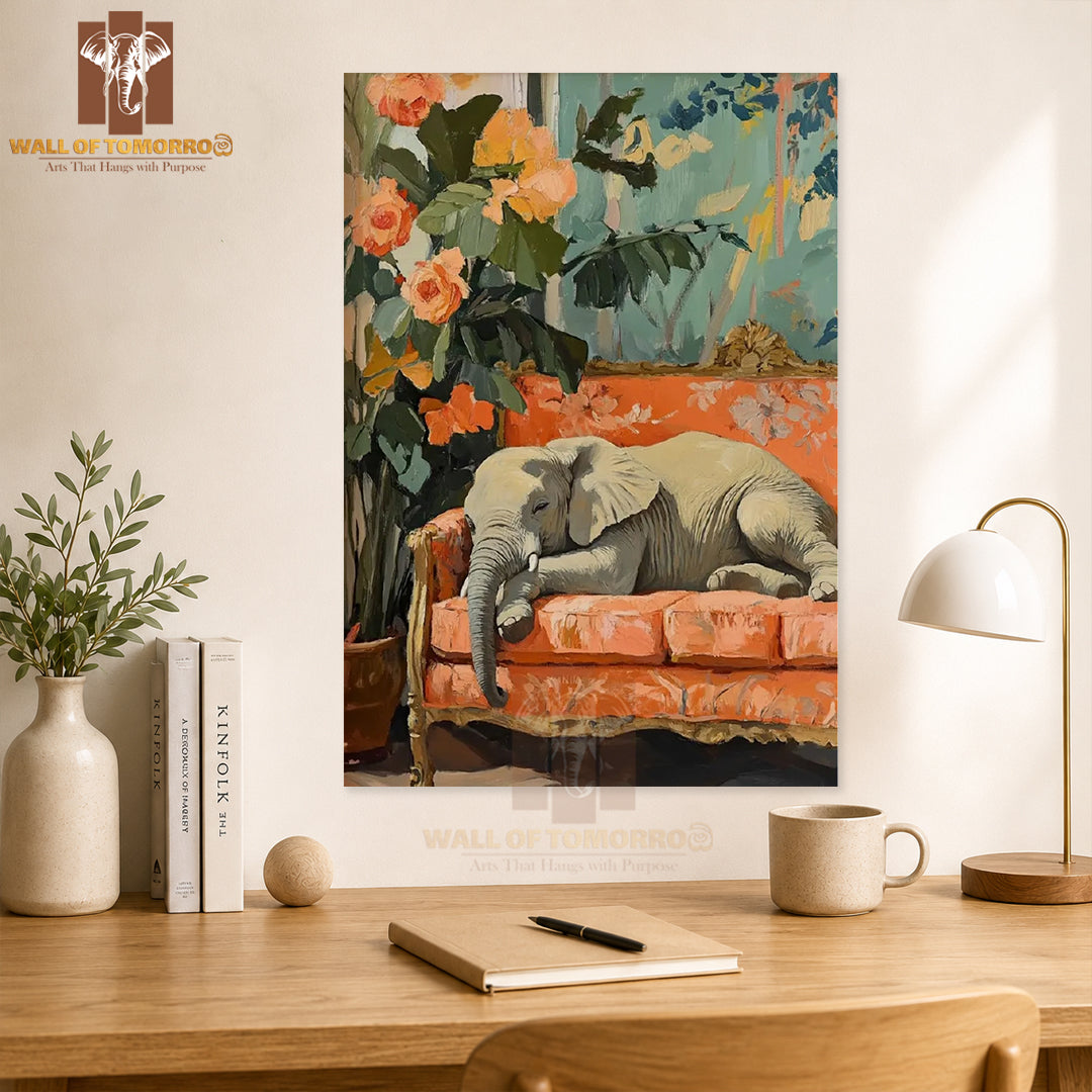 Elephant on Sofa Animals High Quality Unframed Poster Print & Laminated Poster Print Wall Décor in Sri Lanka