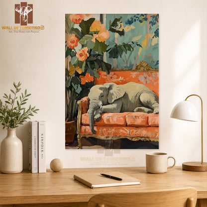 Elephant on Sofa Animals High Quality Unframed Poster Print & Laminated Poster Print Wall Décor in Sri Lanka