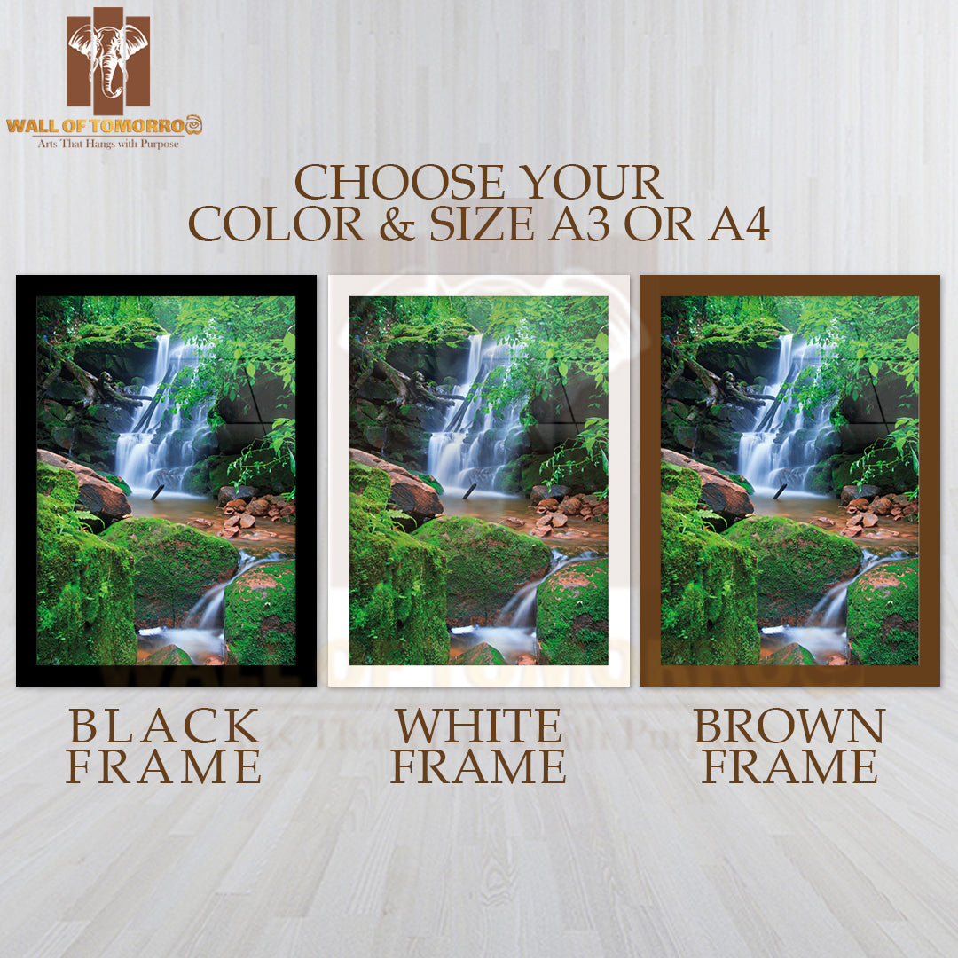 Beautiful Sai Thip Waterfall Phu Soi Dao National Park High Quality Glass Frame Wall Décor