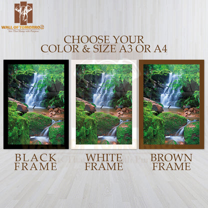 Beautiful Sai Thip Waterfall Phu Soi Dao National Park High Quality Glass Frame Wall Décor