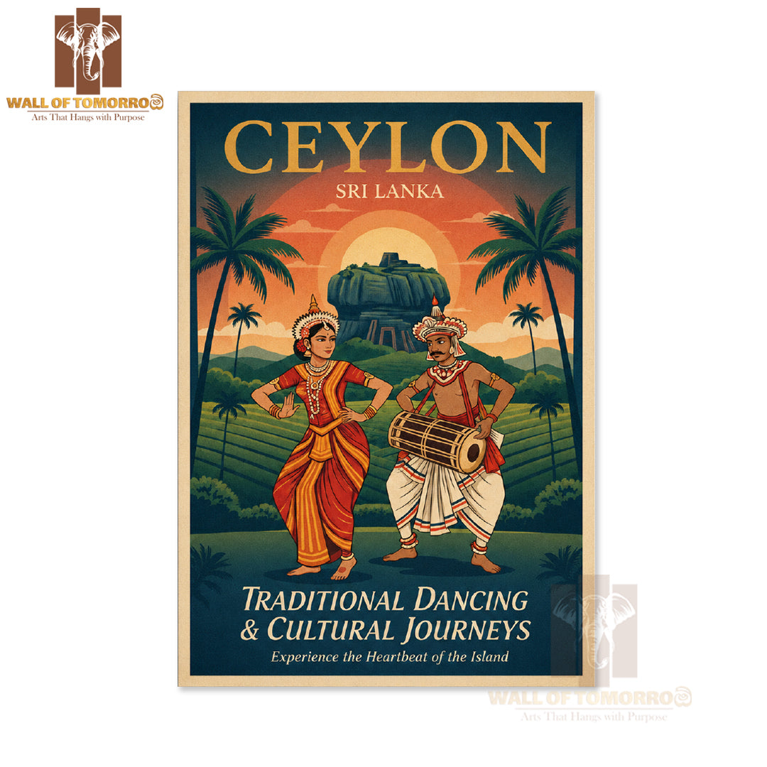 Ceylon Sri Lanka Traditional Dancing Travel High Quality Unframed Poster Print & Waterproof Poster Print Wall Décor