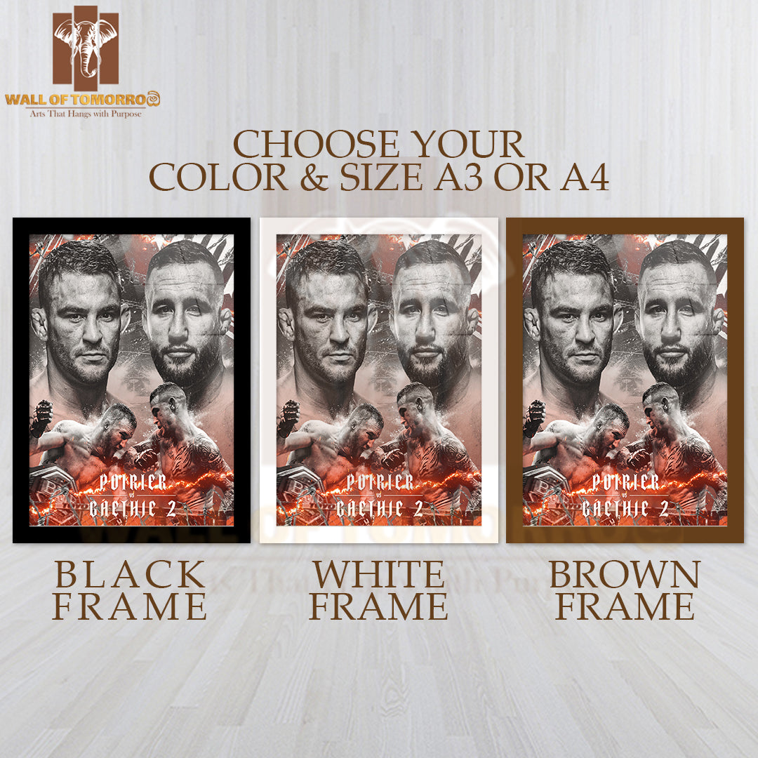Famous Fighters Depicted Sports High Quality Glass Frame Wall Décor