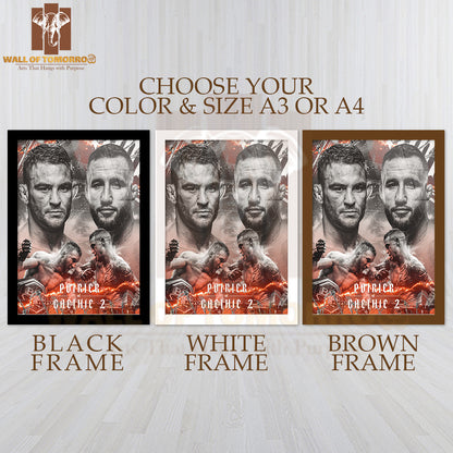 Famous Fighters Depicted Sports High Quality Glass Frame Wall Décor