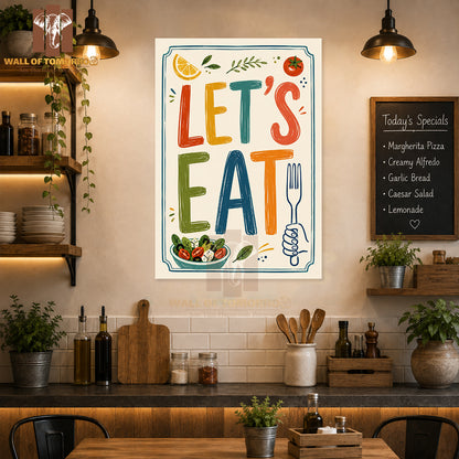 Lets Eat Kitchen & Restaurant High Quality Unframed Poster Print & Waterproof Poster Print Wall Décor in Sri Lanka