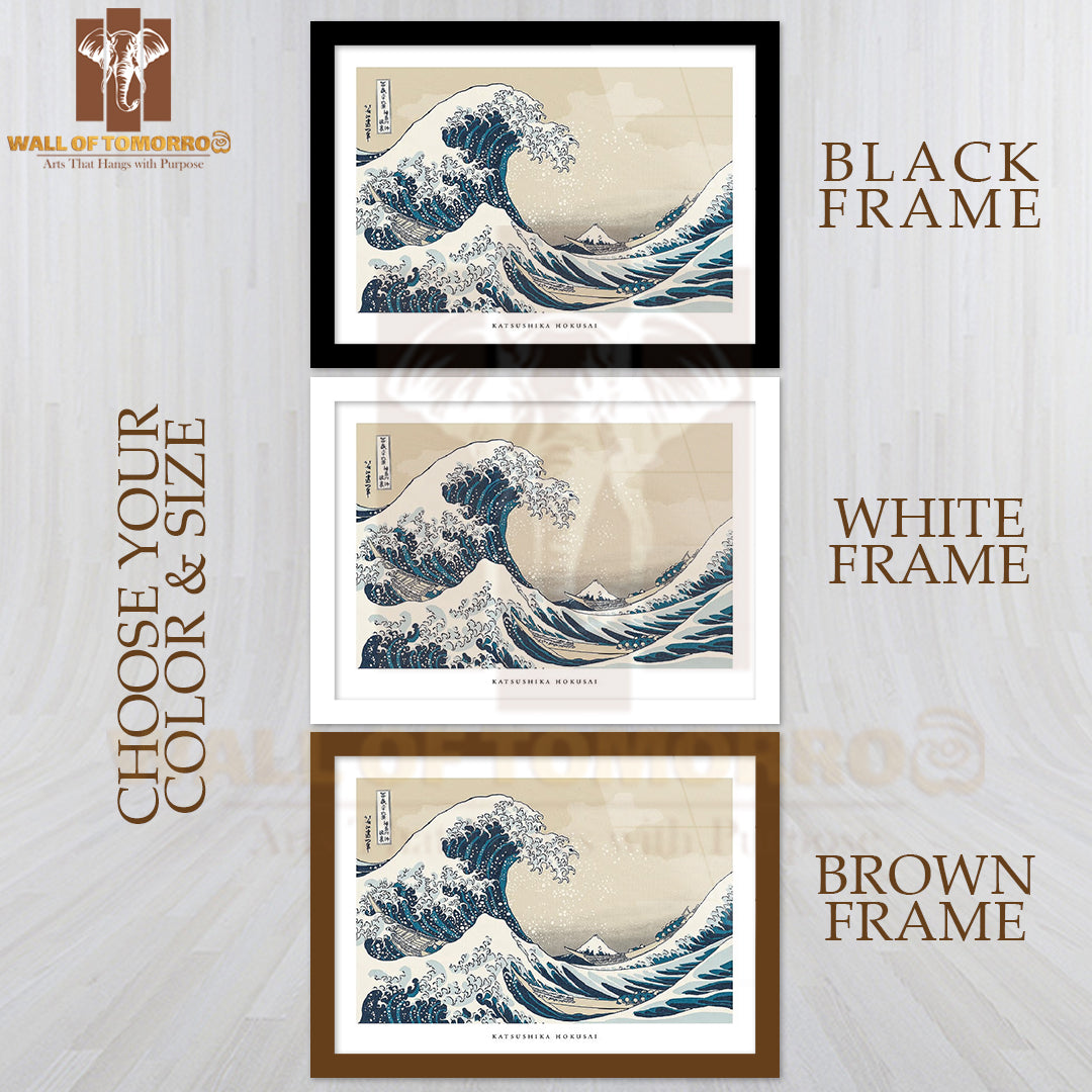 The Great Wave By Katsushika Hokusai High Quality Glass Frame Wall Décor
