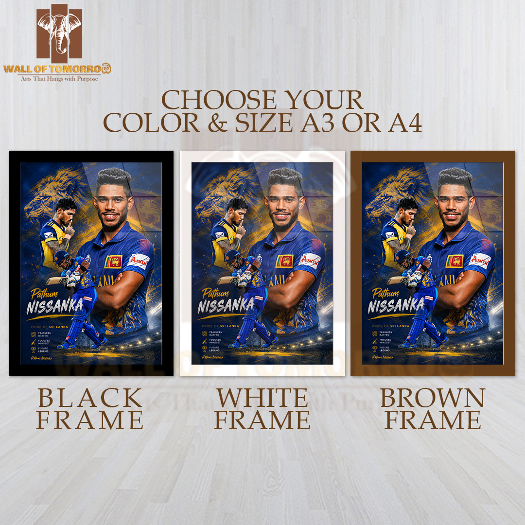 Future Legend for Sri Lanka Cricket Pathum Nissanka Sports High Quality Glass Frame Wall Décor