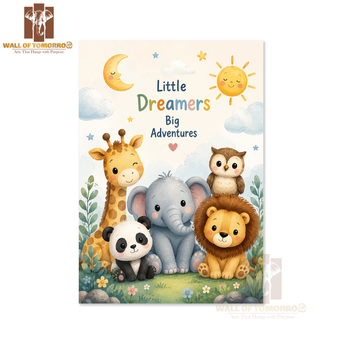 Little Dreamers Big Adventures Kids High Quality Unframed Poster Print & Waterproof Poster Print Wall Décor
