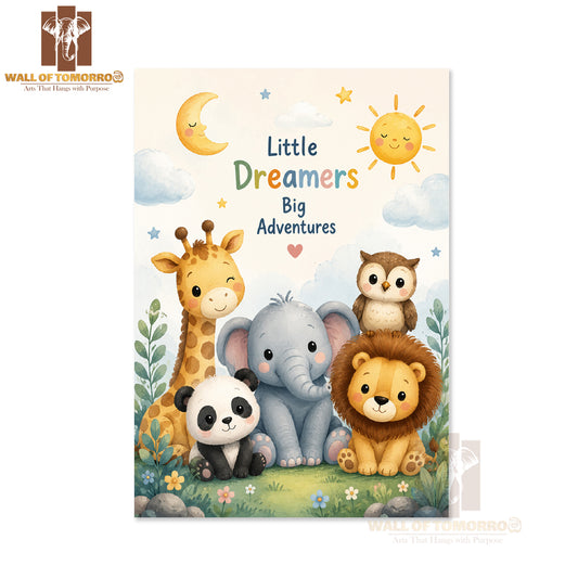 Little Dreamers Big Adventures Kids High Quality Unframed Poster Print & Waterproof Poster Print Wall Décor