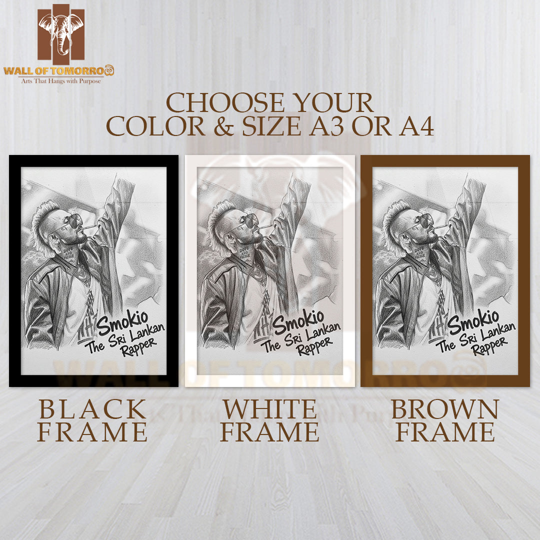 Sri Lankan Rap Star - Smokio High Quality Glass Frame Wall Décor