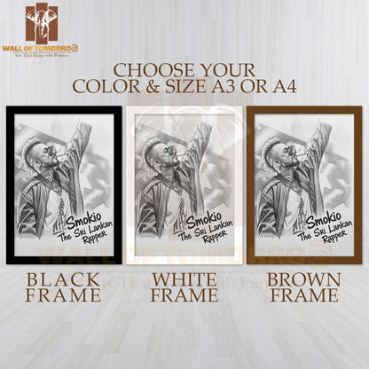 Sri Lankan Rap Star - Smokio High Quality Glass Frame Wall Décor