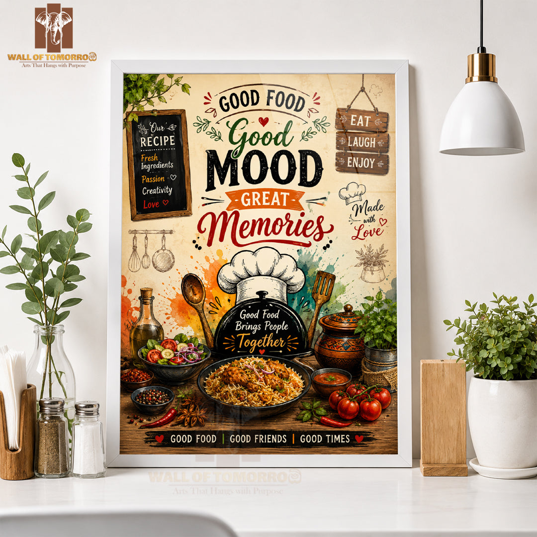 Good mood, great memories Kitchen & Restaurant High Quality Glass Frame Wall Décors in Sri Lanka