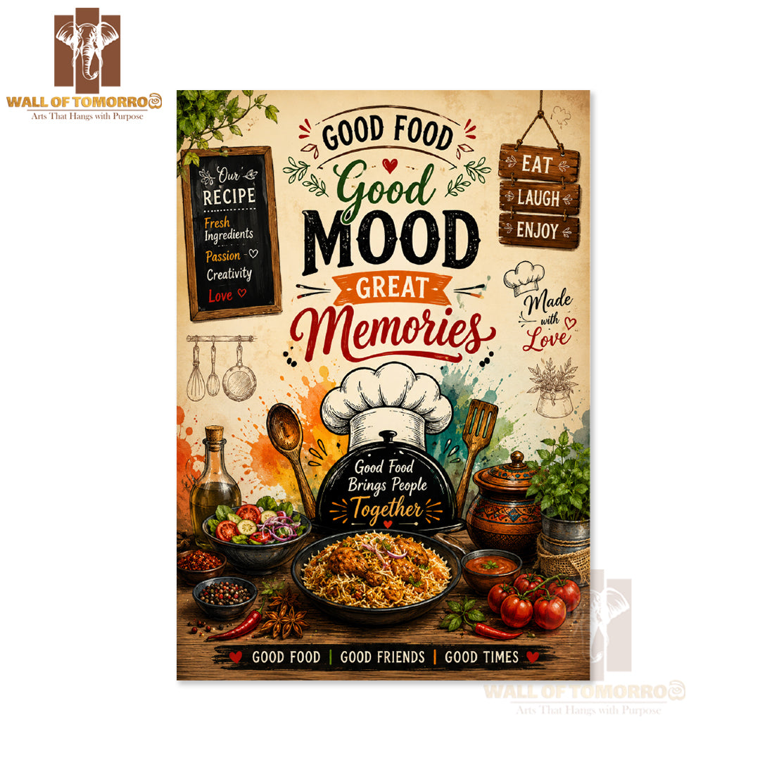 Good mood, great memories Kitchen & Restaurant High Quality Unframed Poster Print & Waterproof Poster Print Wall Décor in Sri Lanka
