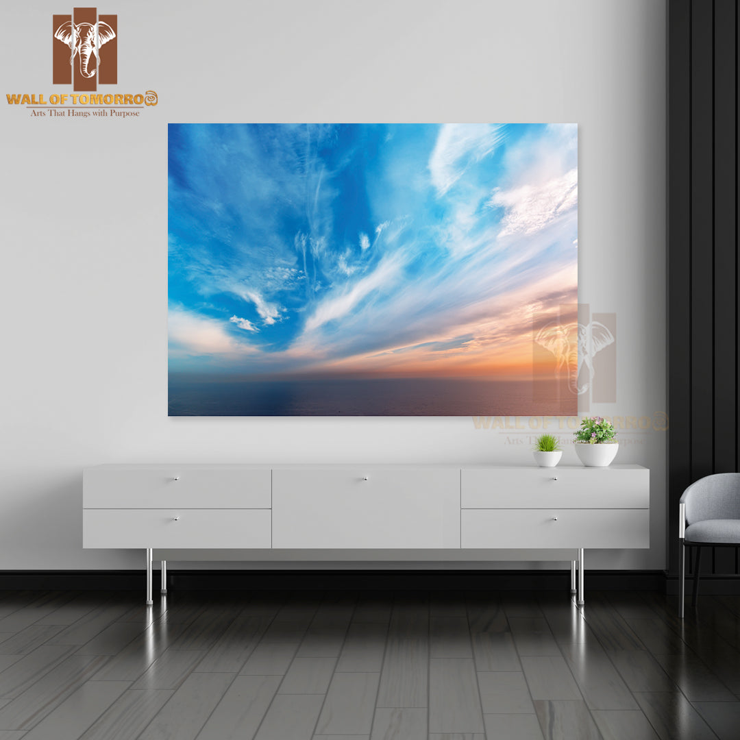 Sky Background on Sunset Nature Composition High Quality Unframed Poster Print & Waterproof Poster Print Wall Décor