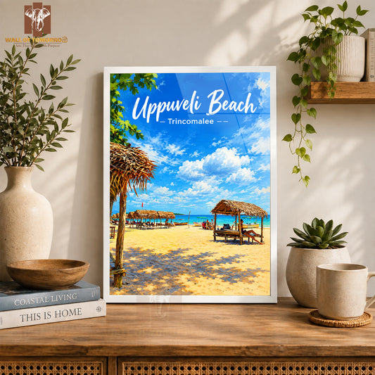 Uppuveli Beach Trincomalee Sri Lanka Travel High Quality Glass Frame Wall Décor